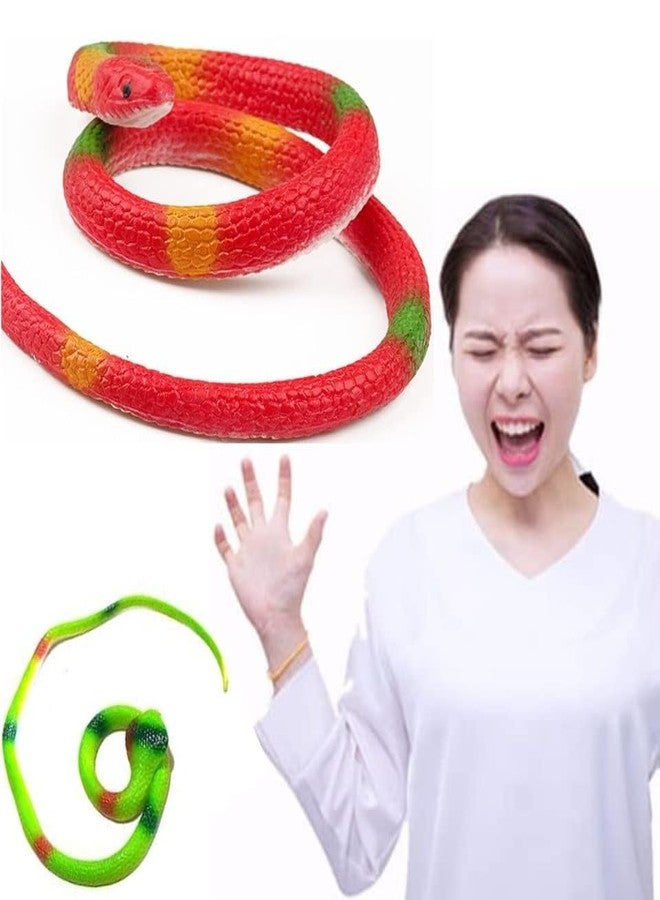 Munmoll Toys & Gifts Rubber Snakes Cobra Prank Toy for Kids Magic Shows Toy Snake for Kids, Fake Snake Toys for Garden Realistic Snack Pack of 4 Pcs (Multi Color 30 -inch) - Image 4
